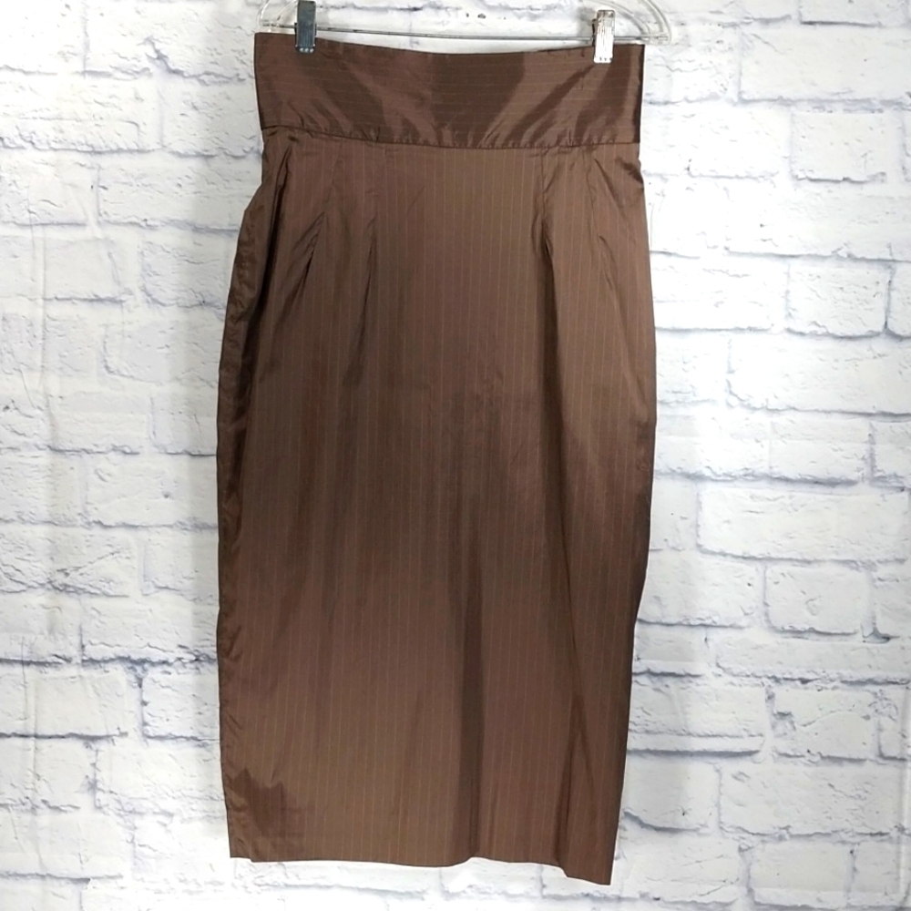 Brown High-Waist Pencil Skirt Vanessa Riley